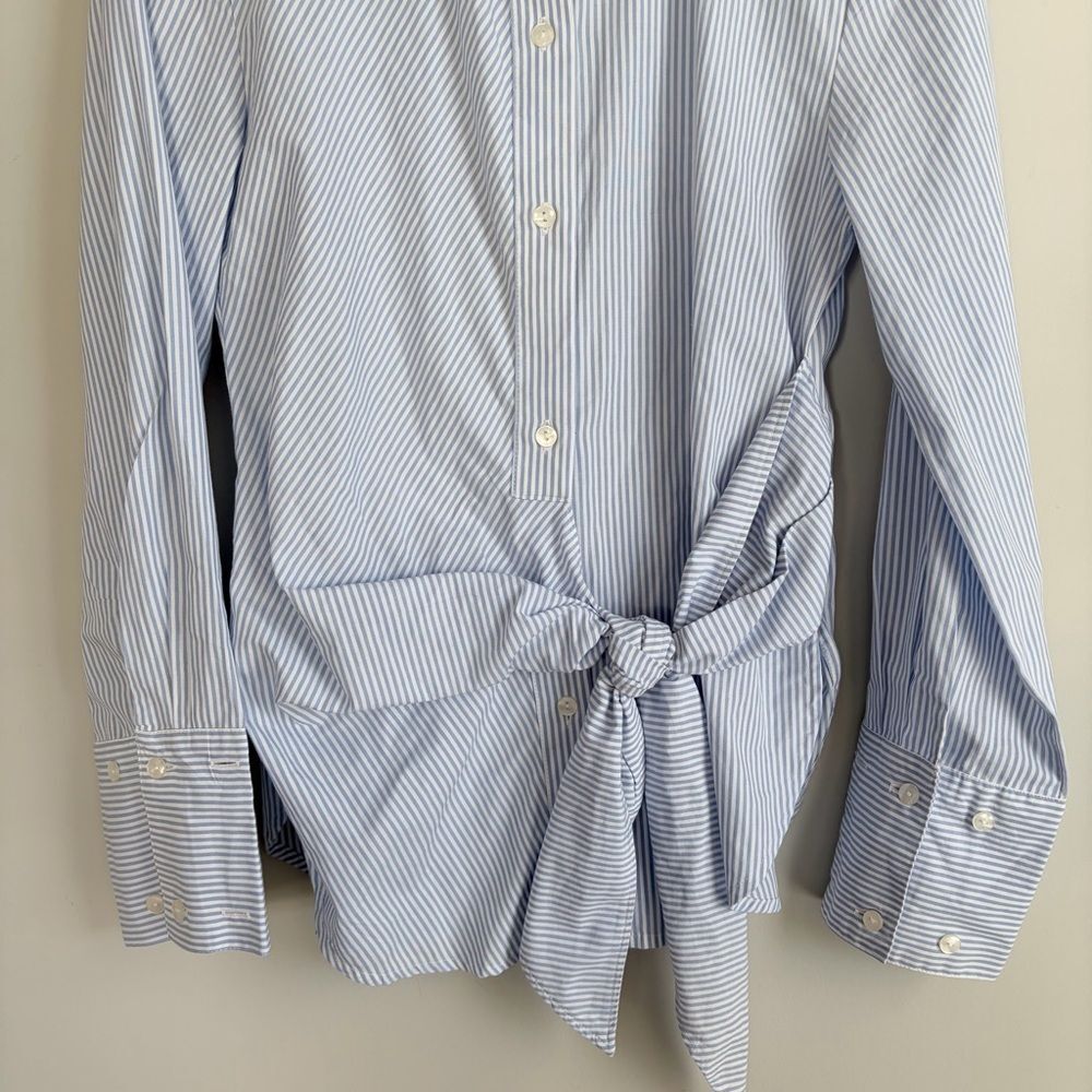 Abercrombie and Fitch Striped Button Down Tie Front Shirt - Picture 3 of 8
